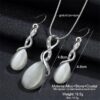 561792827032.jpg Fashion Opal Jewelry Sets For Woman Cubic zirconia Water Drop Necklace Pendant Earrings Statement Bridal Wedding Party Gift