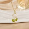 5a02fb6d-17b4-4386-ba1e-277834836fa8.jpg Women's Laser Gardenia Pendant Necklace Fashionable And Versatile Clavicle Chain