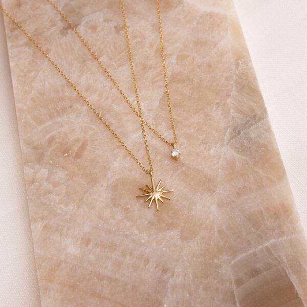 f8a7795b-58e5-42a6-84ae-56e8dd817ad3.jpg Starburst Layered Necklace by Caitlyn Minimalist • Diamond Star Necklace, Celestial Jewelry • Minimalist Style • Gift for Women