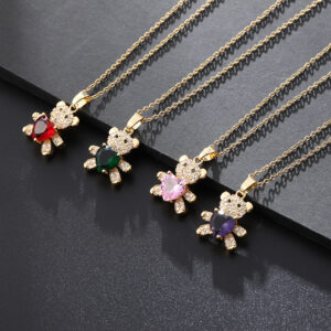 fa8830ec-b7ee-4d8a-a1f1-ebf5a8228438.jpg Copper Micro Inlaid Zircon Bear Love Gem Necklace